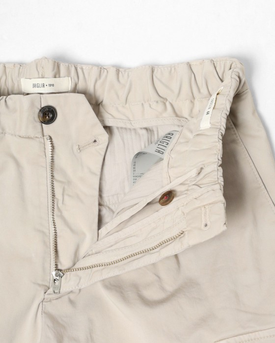BRIGLIA 1949コットン ストレッチ ワンプリーツ カーゴショーツ【NEWPORT】09l