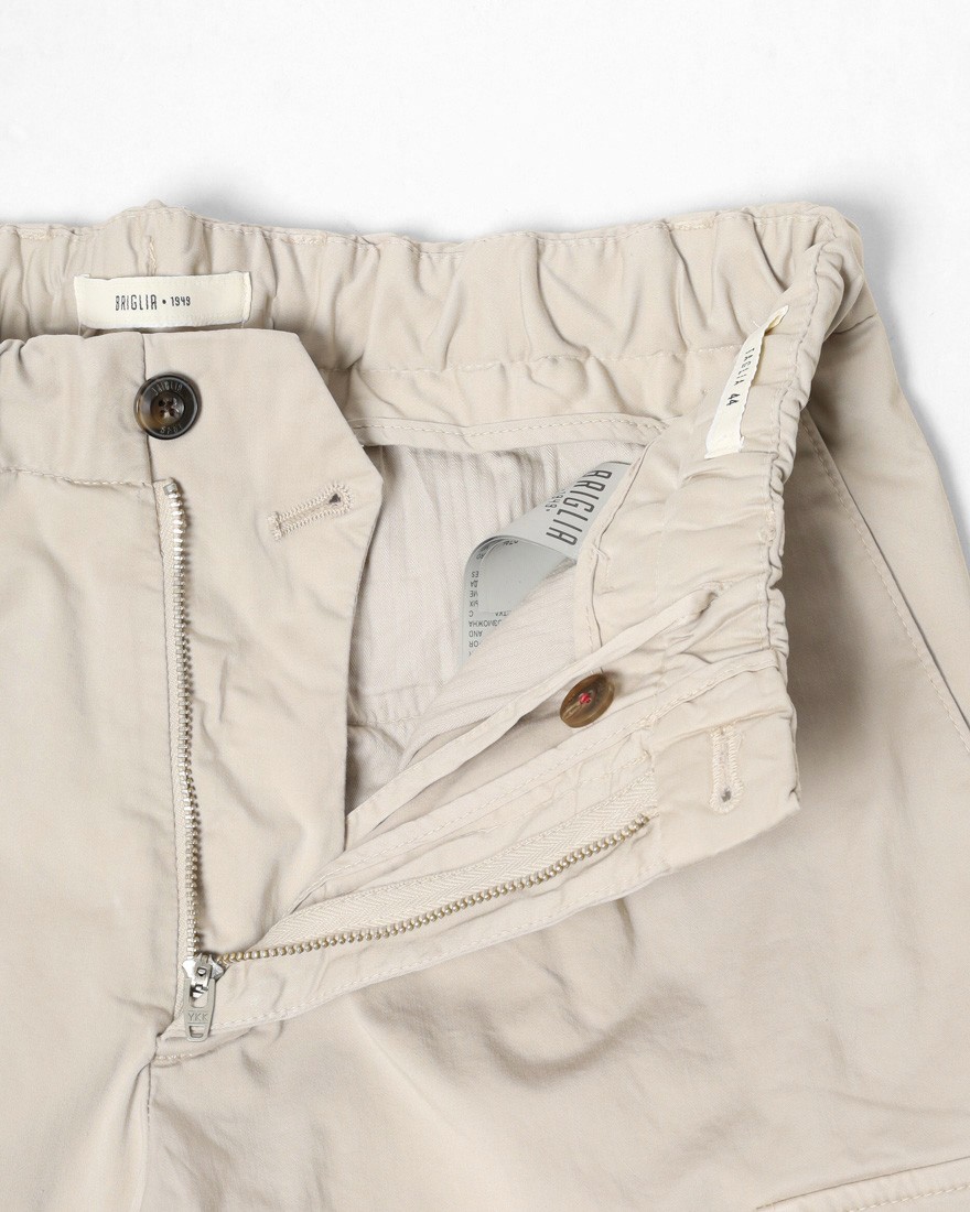 BRIGLIA 1949コットン ストレッチ ワンプリーツ カーゴショーツ【NEWPORT】09l
