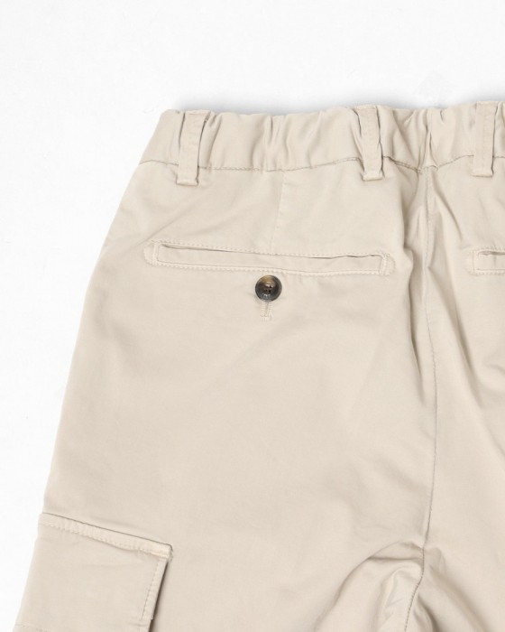 BRIGLIA 1949コットン ストレッチ ワンプリーツ カーゴショーツ【NEWPORT】16l