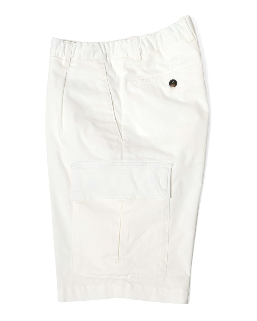 BRIGLIA 1949コットン ストレッチ ワンプリーツ カーゴショーツ【NEWPORT】c0