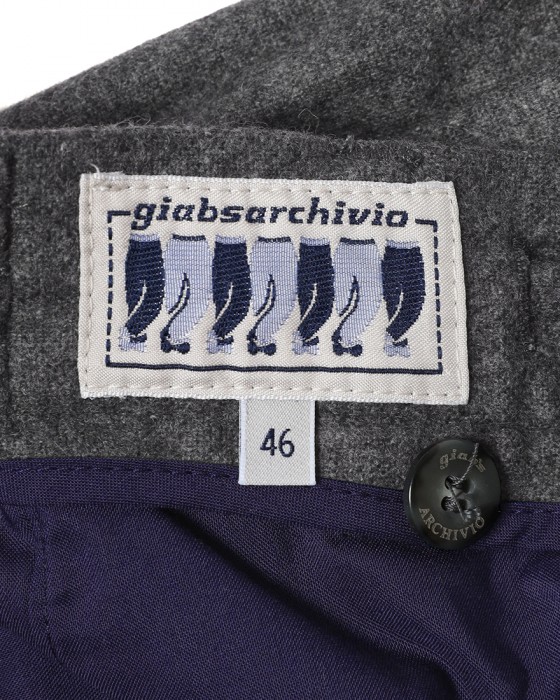 giabsarchivioウォッシャブルウール ソリッド パンツ【MASACCIO/マサッチョ】11l