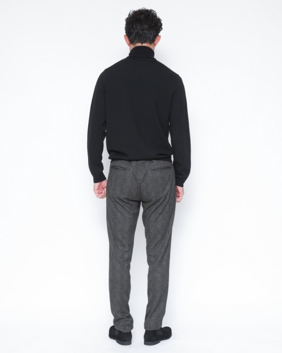 giabsarchivioグレンチェックジャージー ワンプリーツ パンツ【DANTE700/ダンテ】03l