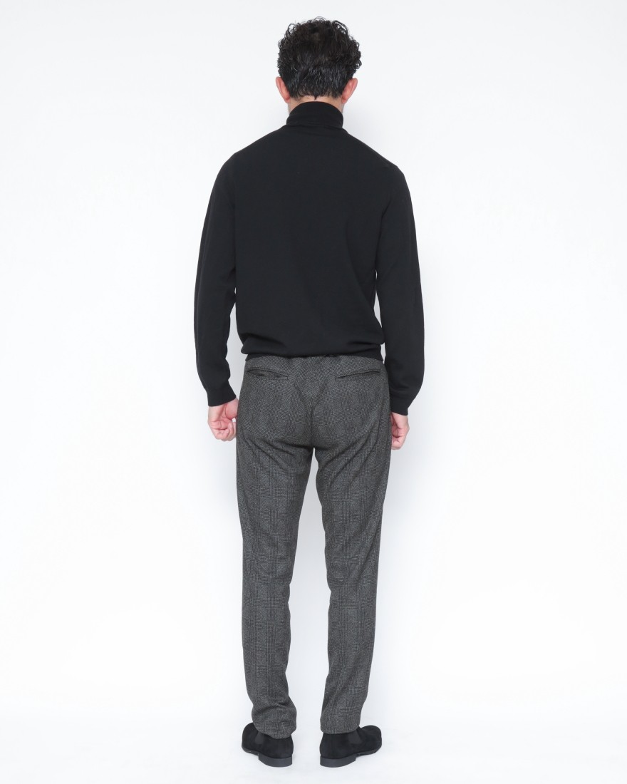 giabsarchivioグレンチェックジャージー ワンプリーツ パンツ【DANTE700/ダンテ】03l