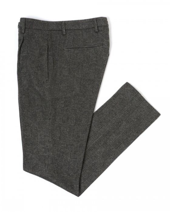 giabsarchivioグレンチェックジャージー ワンプリーツ パンツ【DANTE700/ダンテ】c0