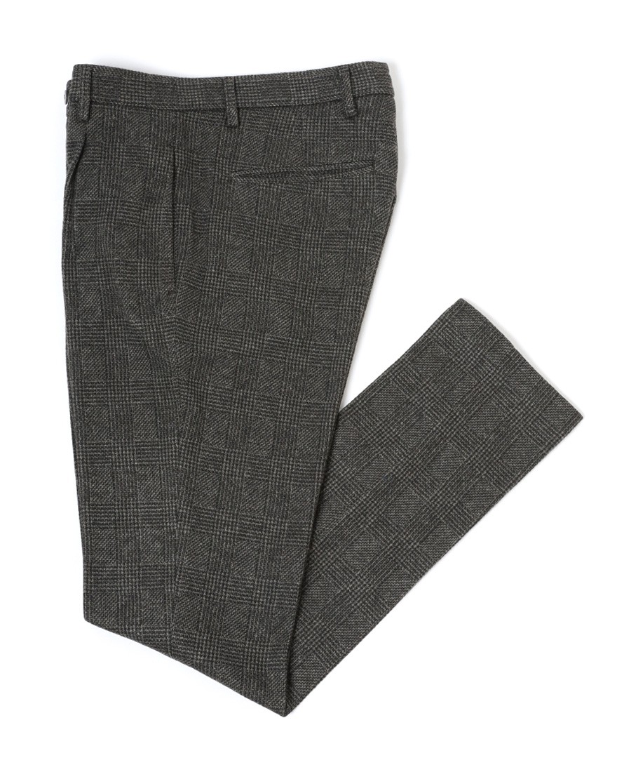 giabsarchivioグレンチェックジャージー ワンプリーツ パンツ【DANTE700/ダンテ】c0