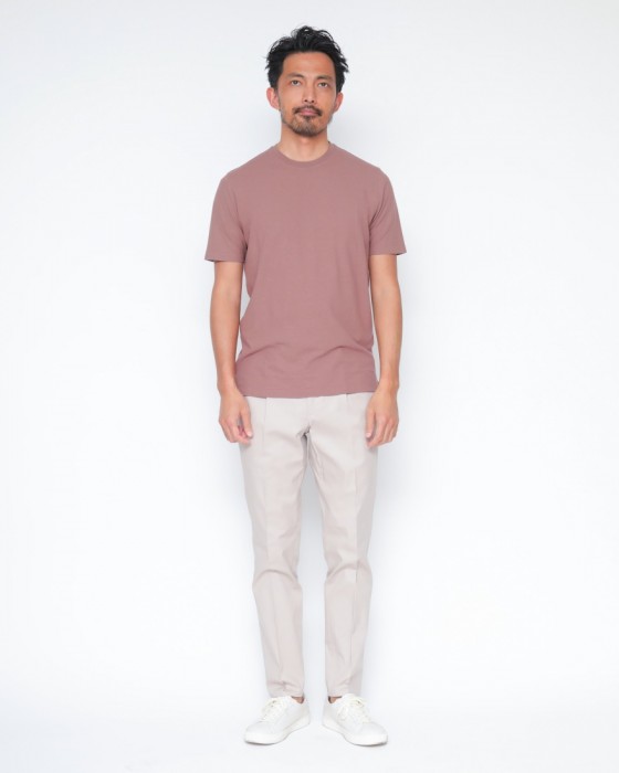 giabsarchivioコットンストレッチツイル ワンプリーツパンツ【DANTE700/P】19l