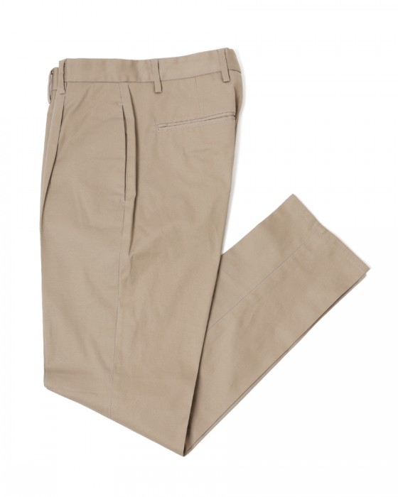 giabsarchivioコットンツイル ストレッチ ワンプリーツ パンツ【DANTE700/ダンテ】