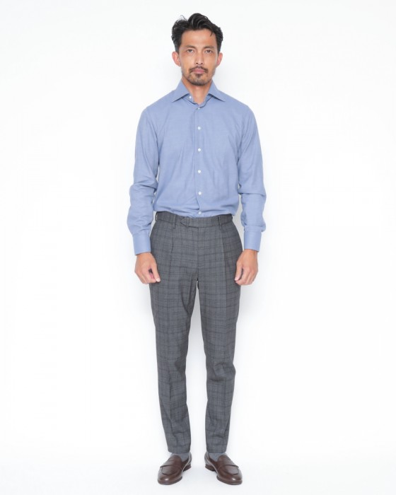 giabsarchivioトップウールコットン ワンプリーツ パンツ【DANTE700/ダンテ】01l