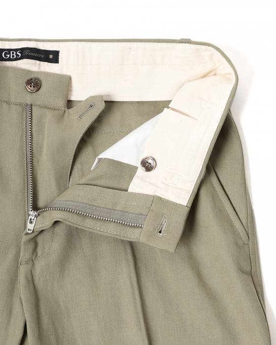 GBSコットンリネンへリンボーン パンツ10l