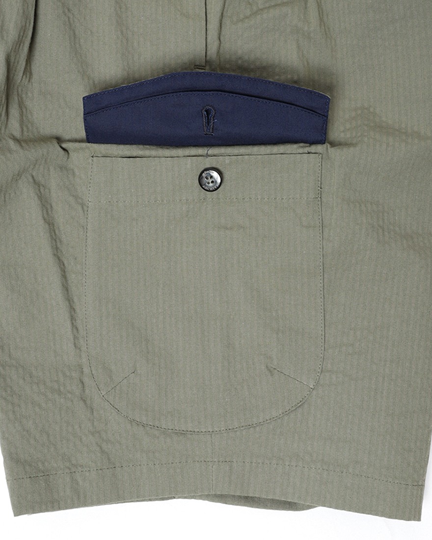 giabsarchivioコットンシアサッカー カーゴショートパンツ【PIERO/SH/ピエロ】17l