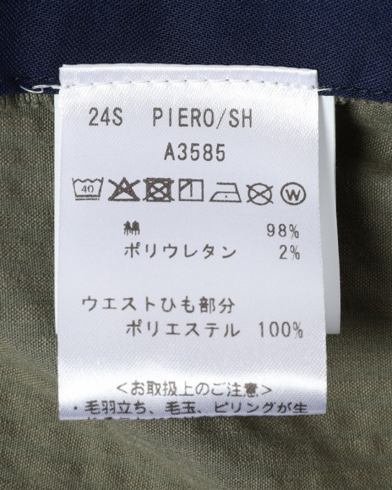 giabsarchivioコットンシアサッカー カーゴショートパンツ【PIERO/SH/ピエロ】22l