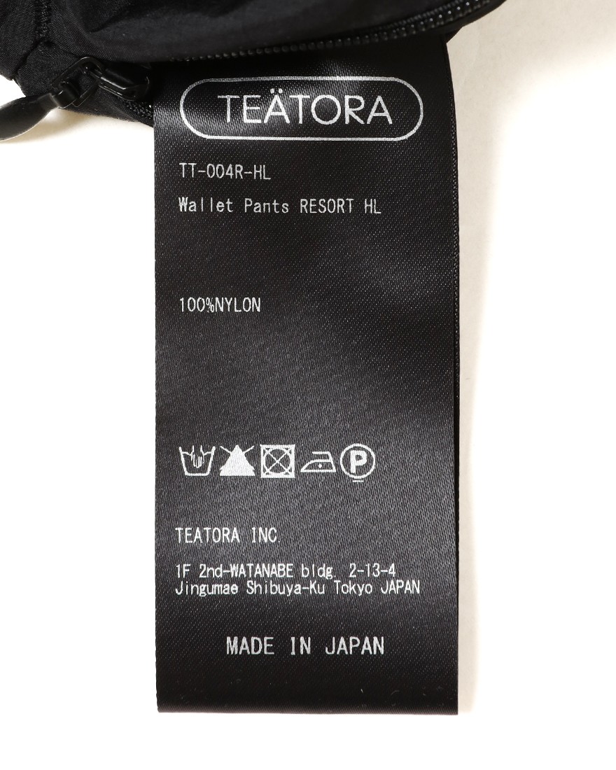 TEATORAナイロン ワイドテーパードパンツ【WALLET PANTS RESORT HL】21l