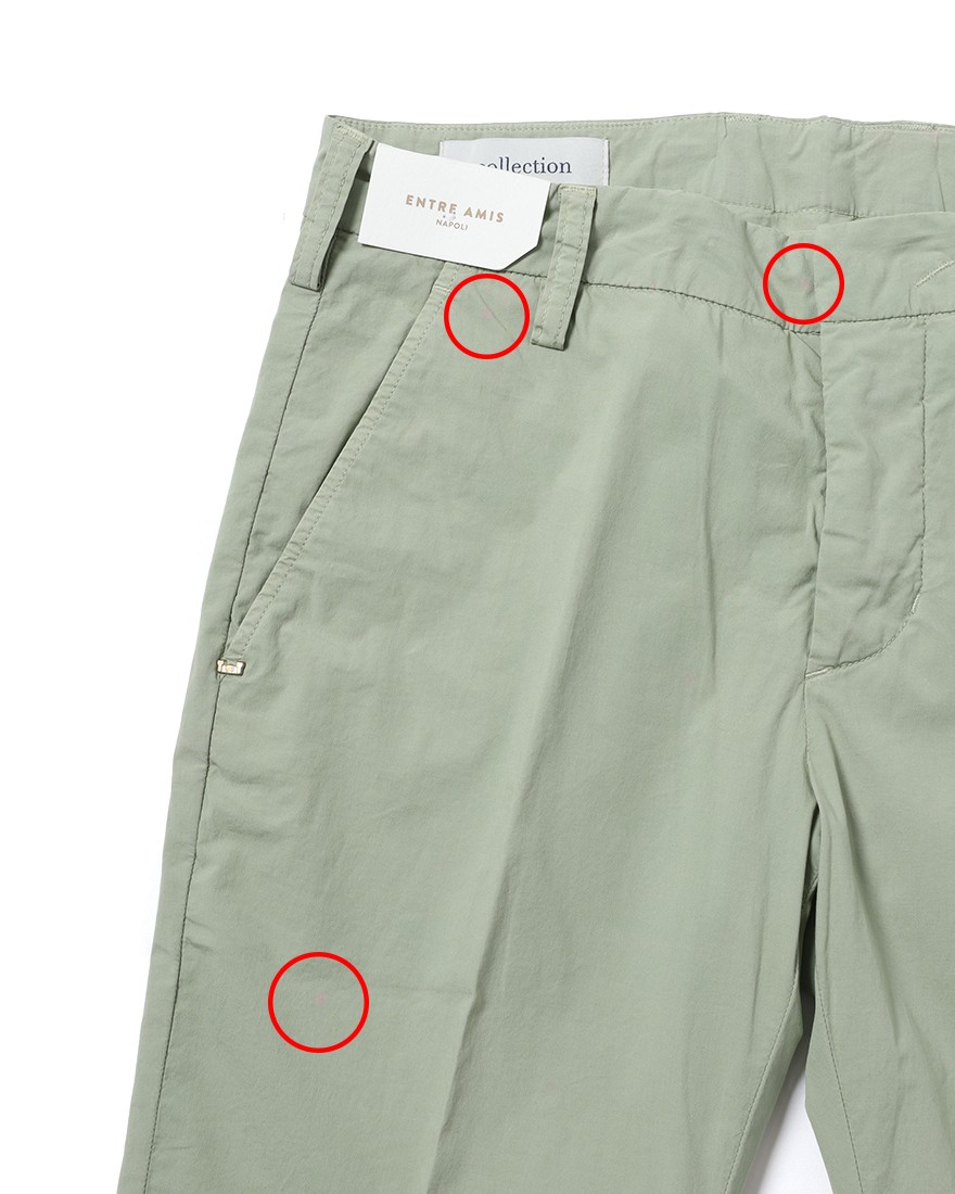 Entre Amis※ワケあり※コットン ノープリーツスリムストレッチパンツ21l