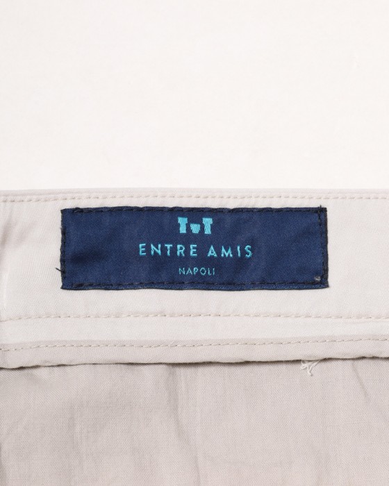 Entre Amis9分丈 スリムテーパード ノープリーツ パンツ13l