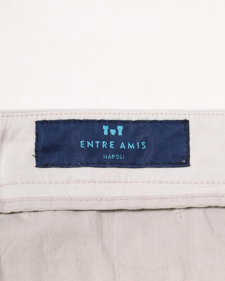 Entre Amis9分丈 スリムテーパード ノープリーツ パンツ13l