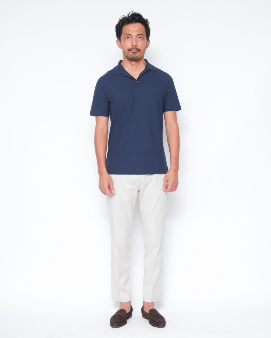 Entre Amis9分丈 スリムテーパード ノープリーツ パンツ23l