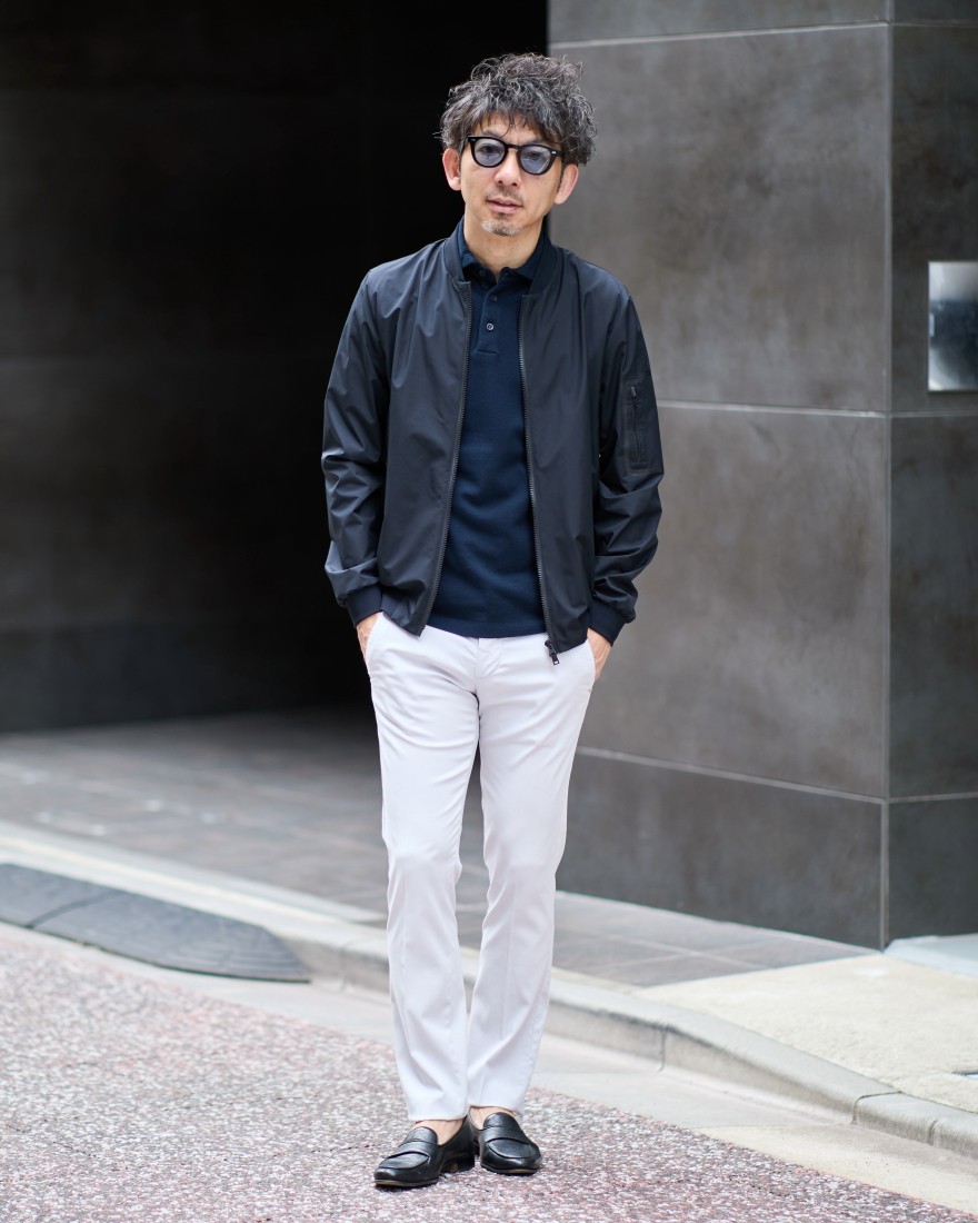 Entre Amis9分丈 スリムテーパード ノープリーツ パンツma
