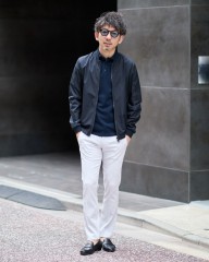 Entre Amis9分丈 スリムテーパード ノープリーツ パンツmb_ma