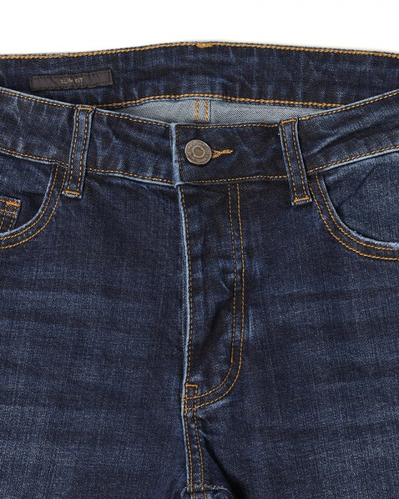 Entre Amisスリムテーパード ミディアムウォッシュデニム07l