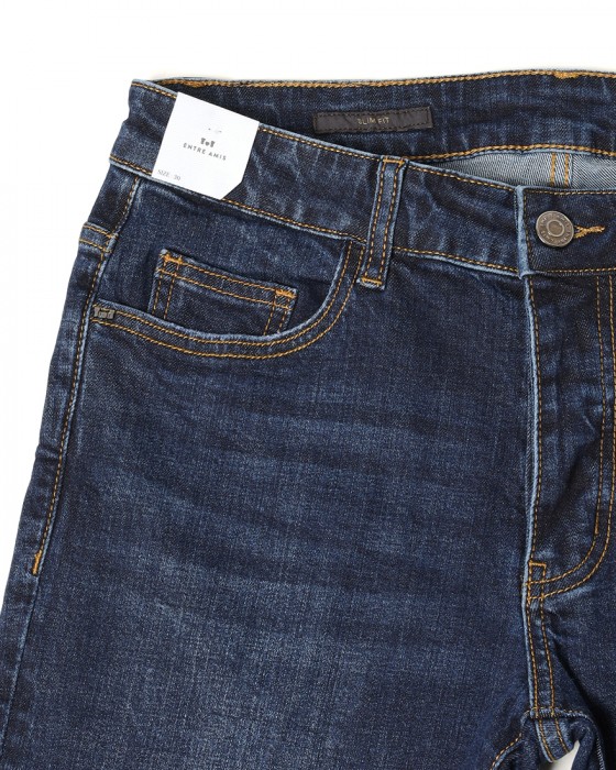 Entre Amisスリムテーパード ミディアムウォッシュデニム08l