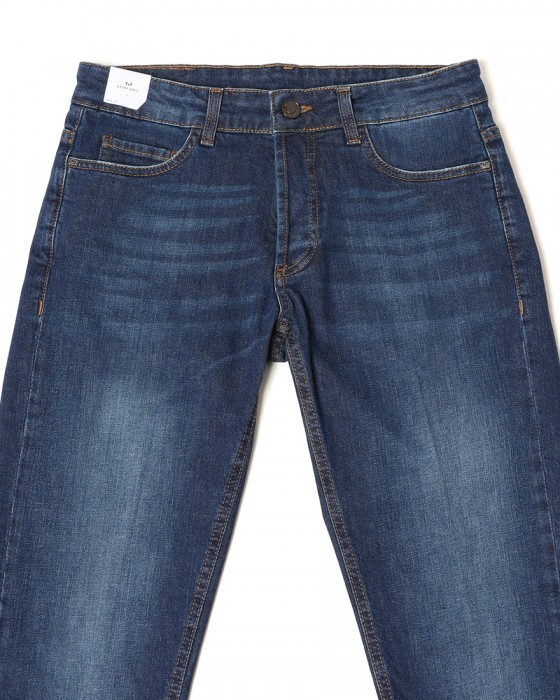 Entre Amisスリムテーパード フェードブルーデニム06l