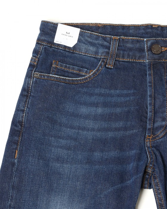 Entre Amisスリムテーパード フェードブルーデニム08l