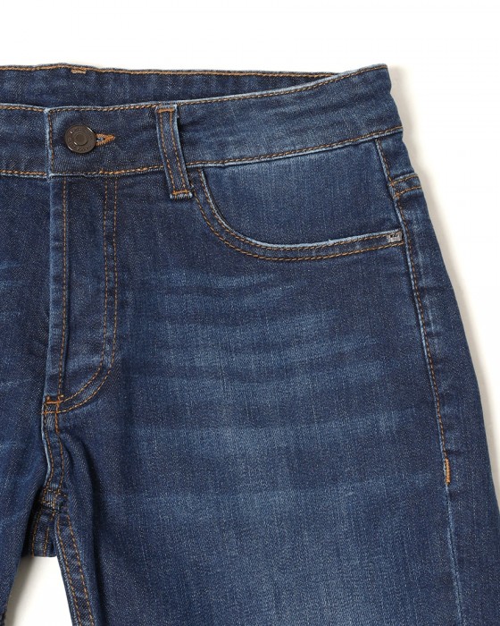 Entre Amisスリムテーパード フェードブルーデニム09l