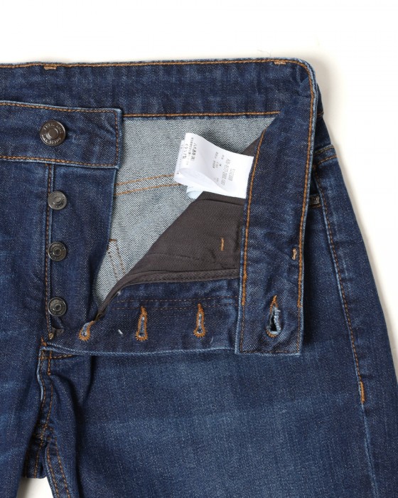 Entre Amisスリムテーパード フェードブルーデニム10l