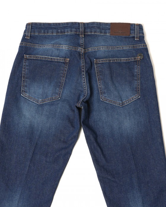 Entre Amisスリムテーパード フェードブルーデニム12l