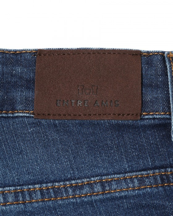 Entre Amisスリムテーパード フェードブルーデニム14l