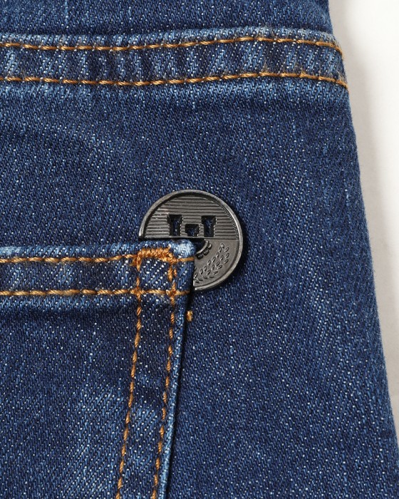 Entre Amisスリムテーパード フェードブルーデニム15l