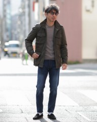 Entre Amisスリムテーパード フェードブルーデニムmb_ma