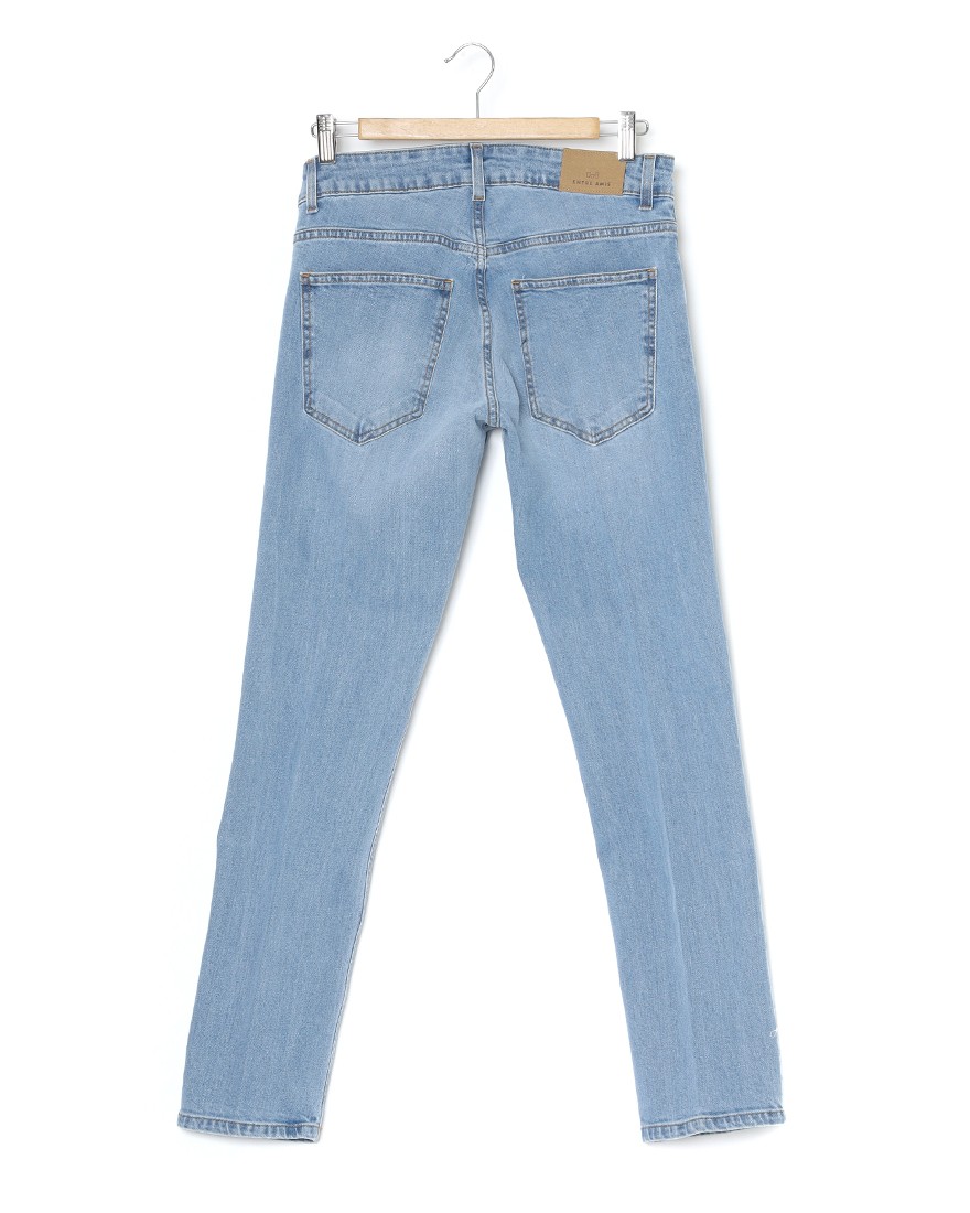 Entre Amisスリム テーパード ライトウォッシュ デニム05l