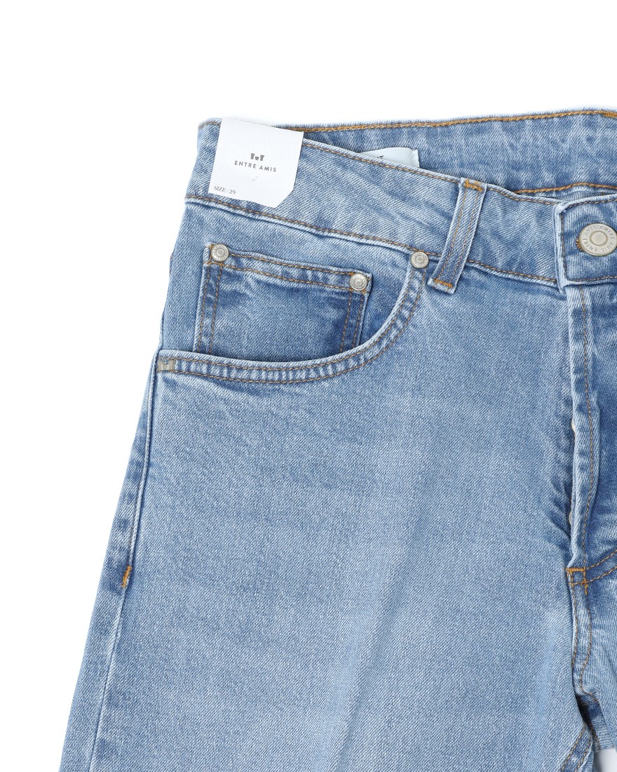 Entre Amisスリム テーパード ライトウォッシュ デニム08l