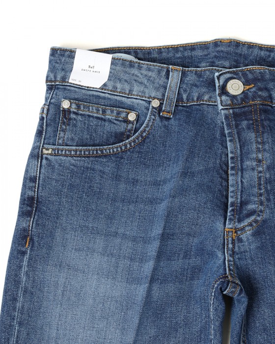 Entre Amisスリム テーパード ライトウォッシュ デニム08l