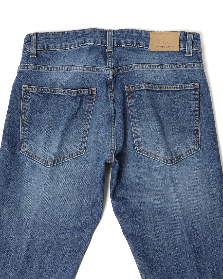 Entre Amisスリム テーパード ライトウォッシュ デニム12l