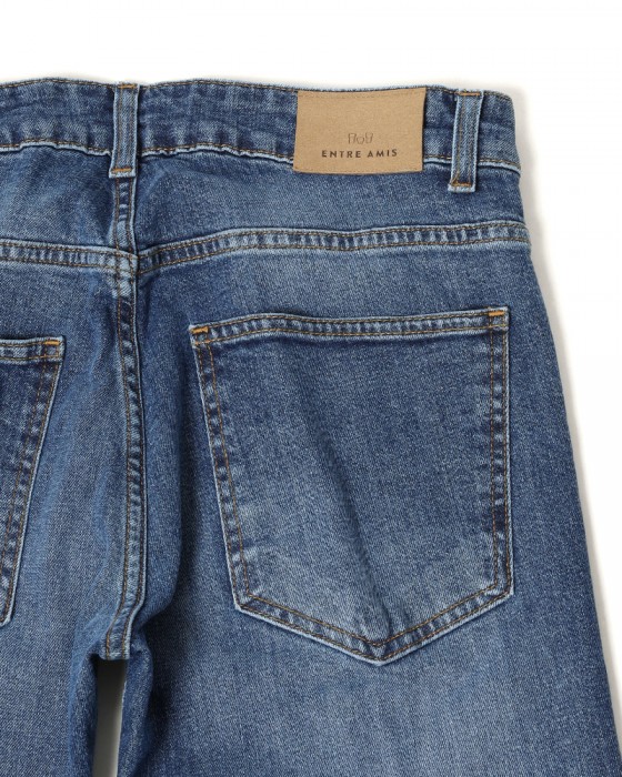 Entre Amisスリム テーパード ライトウォッシュ デニム14l