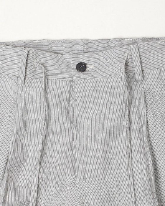 Finjack楊柳ストライプワンプリーツ ドローコードパンツ10l