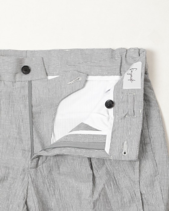 Finjack楊柳ストライプワンプリーツ ドローコードパンツ11l