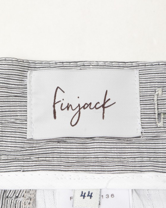 Finjack楊柳ストライプワンプリーツ ドローコードパンツ12l