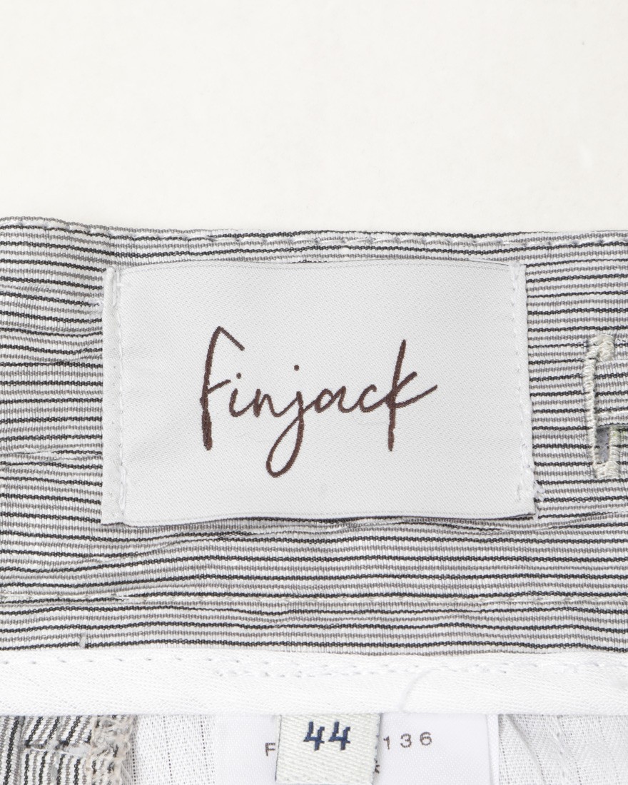 Finjack楊柳ストライプワンプリーツ ドローコードパンツ12l