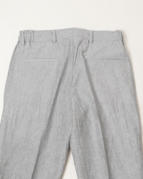 Finjack楊柳ストライプワンプリーツ ドローコードパンツ15l