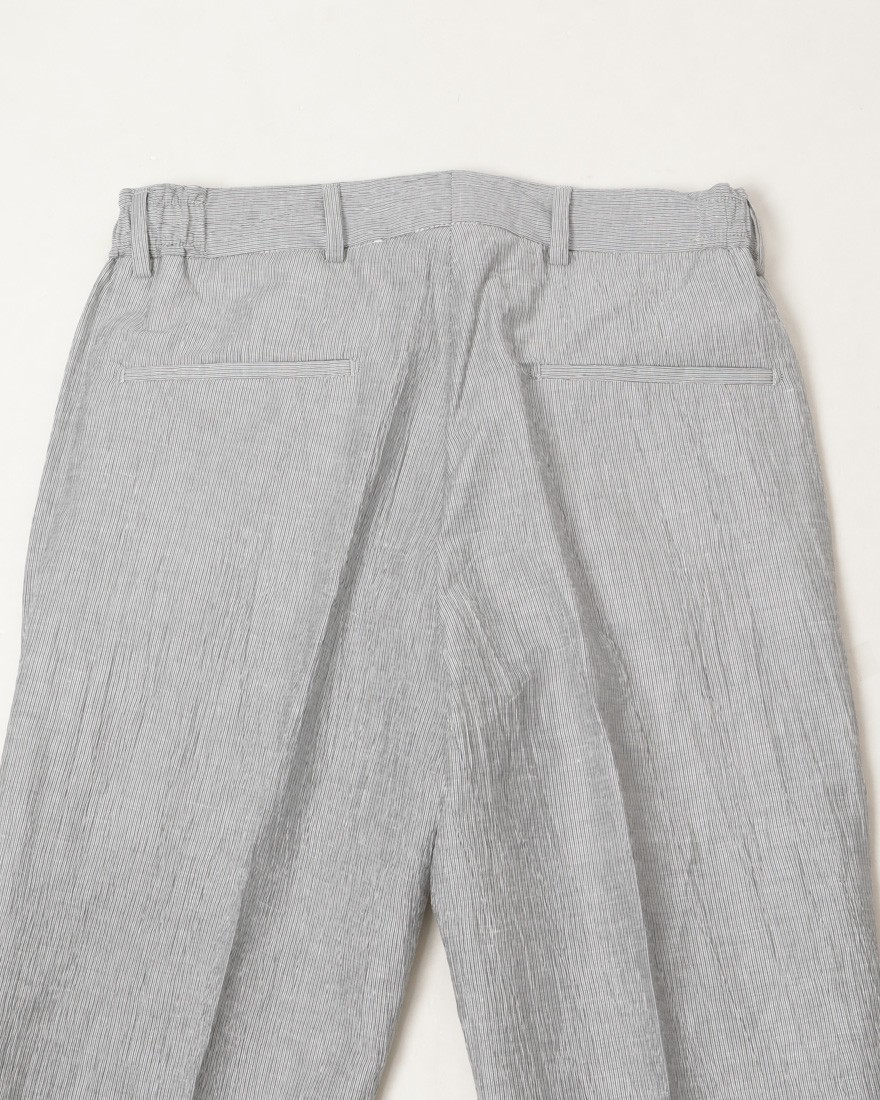 Finjack楊柳ストライプワンプリーツ ドローコードパンツ15l