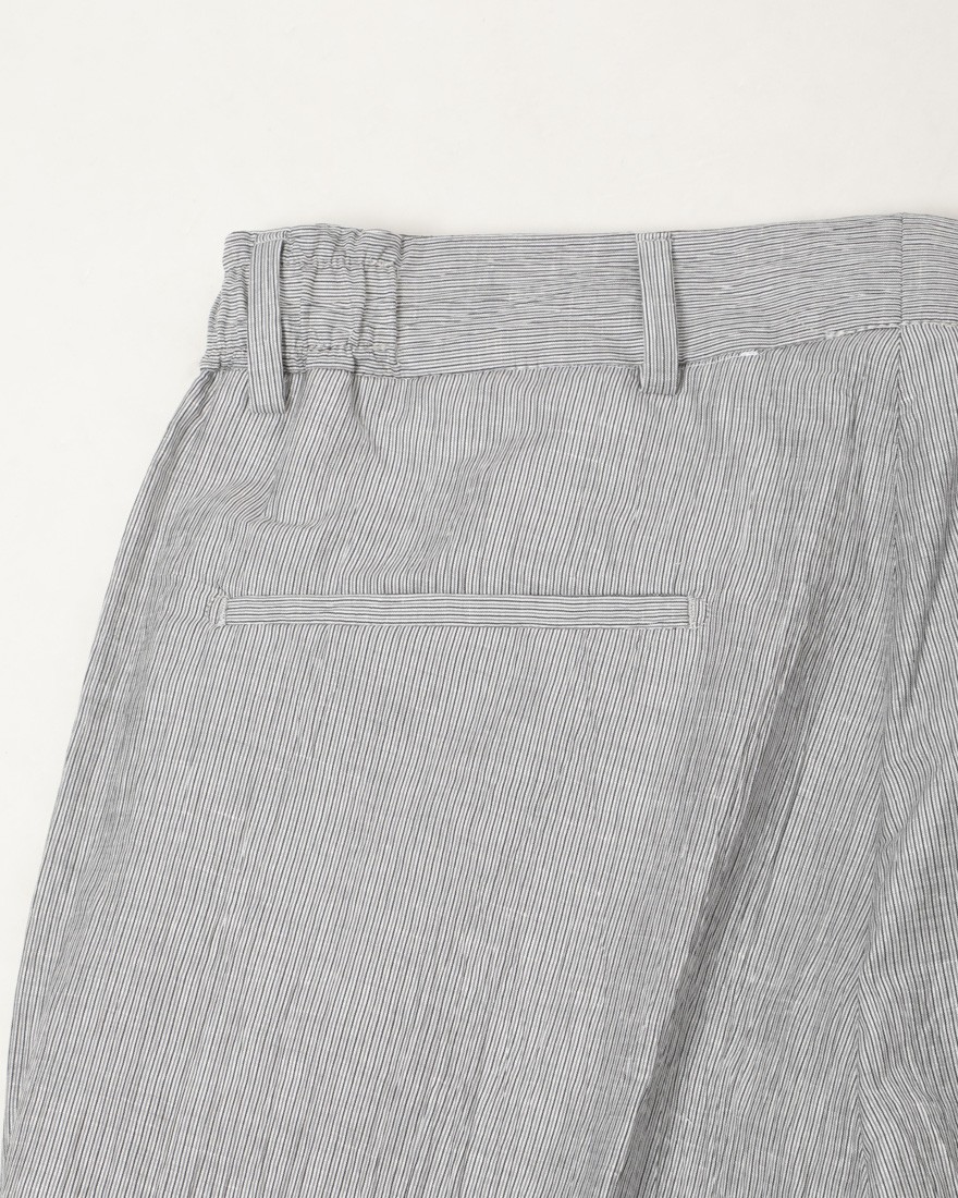 Finjack楊柳ストライプワンプリーツ ドローコードパンツ16l