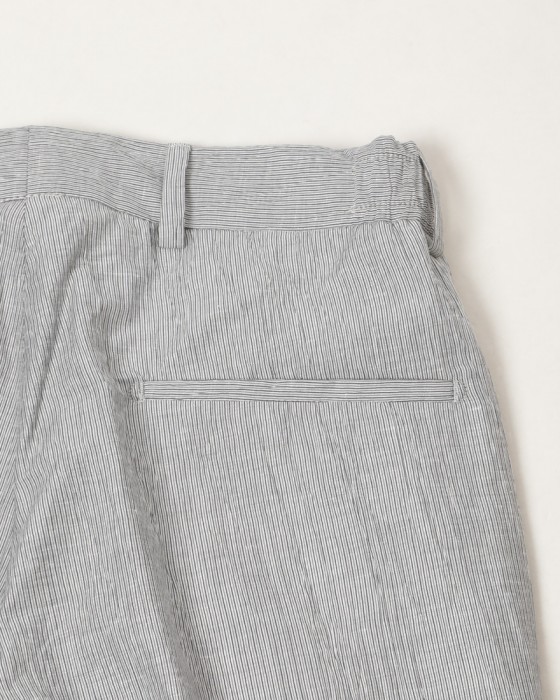 Finjack楊柳ストライプワンプリーツ ドローコードパンツ17l