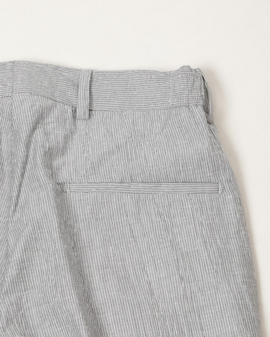 Finjack楊柳ストライプワンプリーツ ドローコードパンツ17l