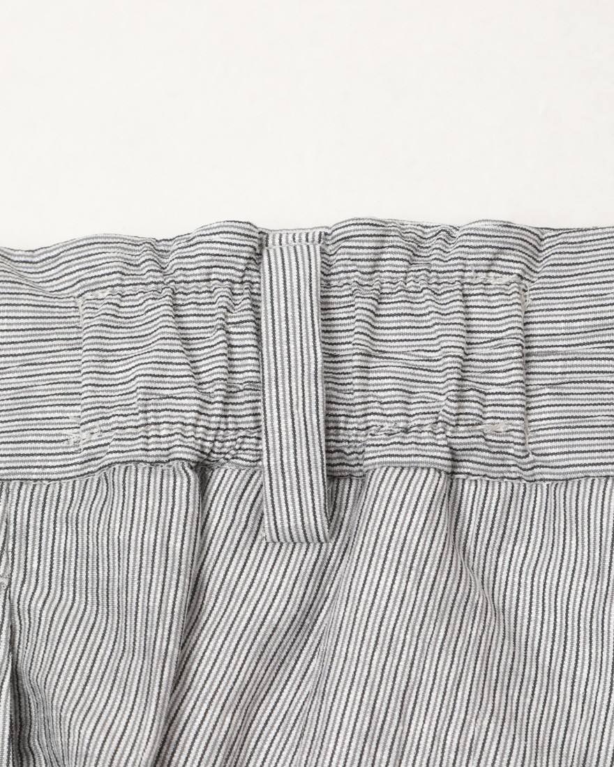 Finjack楊柳ストライプワンプリーツ ドローコードパンツ18l