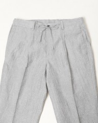 Finjack楊柳ストライプワンプリーツ ドローコードパンツmb_06l