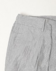 Finjack楊柳ストライプワンプリーツ ドローコードパンツmb_07l