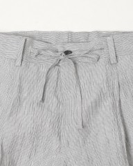 Finjack楊柳ストライプワンプリーツ ドローコードパンツmb_09l